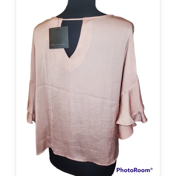 NWT XL Marc New York Andrew Marc Peach Blouse - Picture 2 of 4